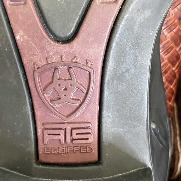 Ariat Basket Woven Rattan Weave Brown Leather Slingback Clogs Mules. Sz 7 - Picture 12 of 16